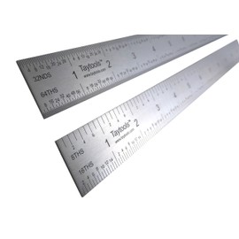Taytools 12" Rigid Machinist Rule Ruler Hardened Spring Steel 4R Graduations in 1/8", 1/16", 1/32" and 1/64" MRSAE-12