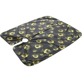 Cabilock Capa de Peluquería Amarilla con Estampado Floral de Poliéster Fácil de Limpiar, No se Pega al Cabello, para Salón y Permanente