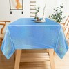 FALIZIFU 1 Pack Light Blue Iridescent Plastic Tablecloth Disposable 54