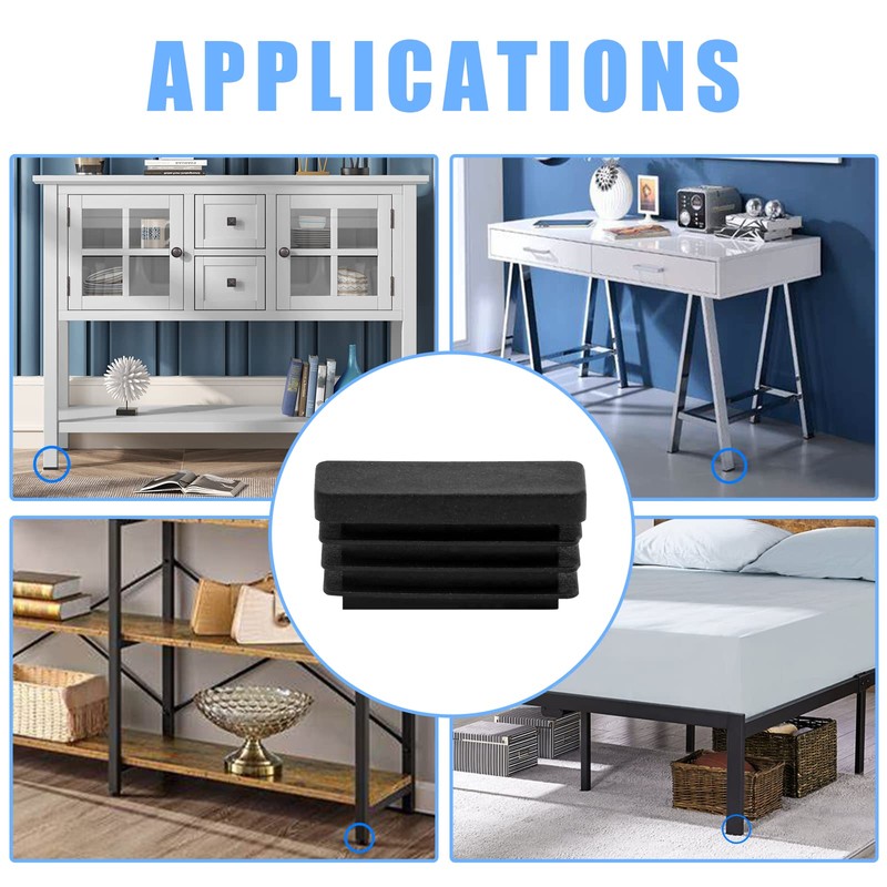 Waziaqoc 32pcs Rectangle Plastic Hole Plugs 1 x 1/2 Inch,