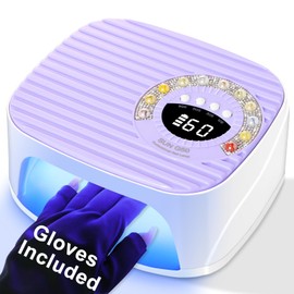 Cordless UV Nail Lamp with 4 Timers & Smart Sensor, Rechargeable UV Light for Gel Nails, UV LED Nail Dryer with 45Pcs Lamp Beads, Nail Light for Manicure Pedicure at Home & Salon (Purple)