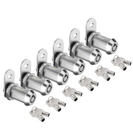 BOZXYE 6 Pack Cabinet Locks with Keys, 1-1/8" Tubular Cam Locks keyed Alike, RV Lock for Storage Door Cabinets Drawer Mail Box Tool Box Lock, Zinc Alloy