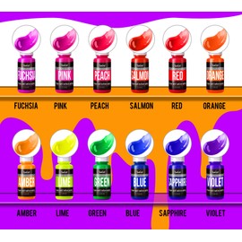 Neon Pigment Paste 12 Colours, Concentrated Dye for Epoxy Resin Crafts