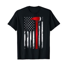 Fireman Thin Red Line American Flag Axe gift for Firefighter T-Shirt