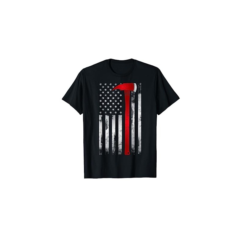 Fireman Thin Red Line American Flag Axe gift for Firefighter
