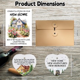 HOWAB New Home Ceramic Cards Gifts, House Warming Hanging Gifts New Home Gift Ideas for Decor, Housewarming Gifts for Neighbourhood Couple Family Friend Friends