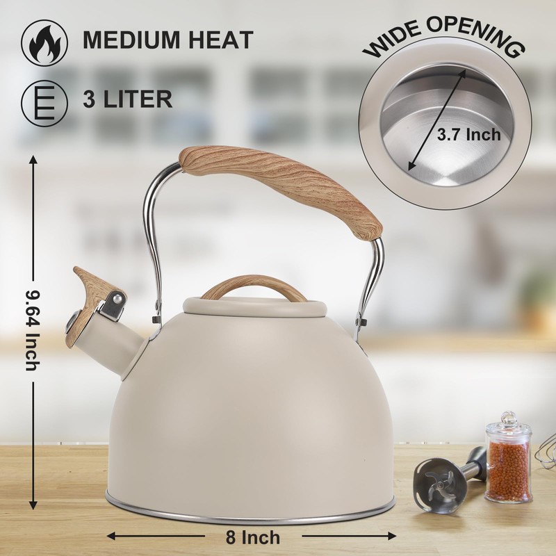 Tea Kettle, Vegoran 100 OZ / 3 Liter Whistling Tea