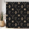Emwnodti Western Cow Skull Shower Curtain, Black Gold West Shower