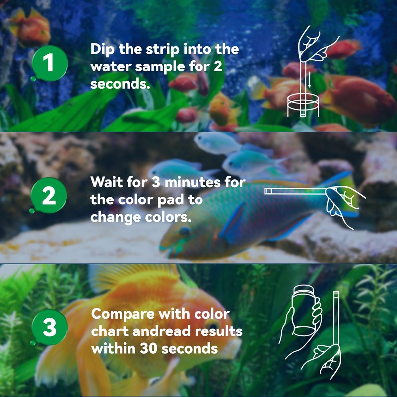 DIPSTIK Ammonia Test Strips for Fish Tank,Feshwater & Saltwater Aquarium