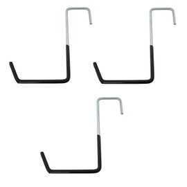 Maxmoral 3PCS 7.7 Inch Length Black Garage Storage Hooks Ladder Hook Bicycle Storage Rafter Hook with Non Slip Coating Gardening Tool Organiser for Hanging Heavy Sports Equipment and Kitchen Utensils