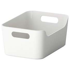 IKEA 301.550.19 VARIERA Convenient Kitchen Open Storage Box, High Gloss White, Easy to Carry and Take Out of Your Kitchen Drawers or Shelves Since it Has Two Grip-friendly Handles