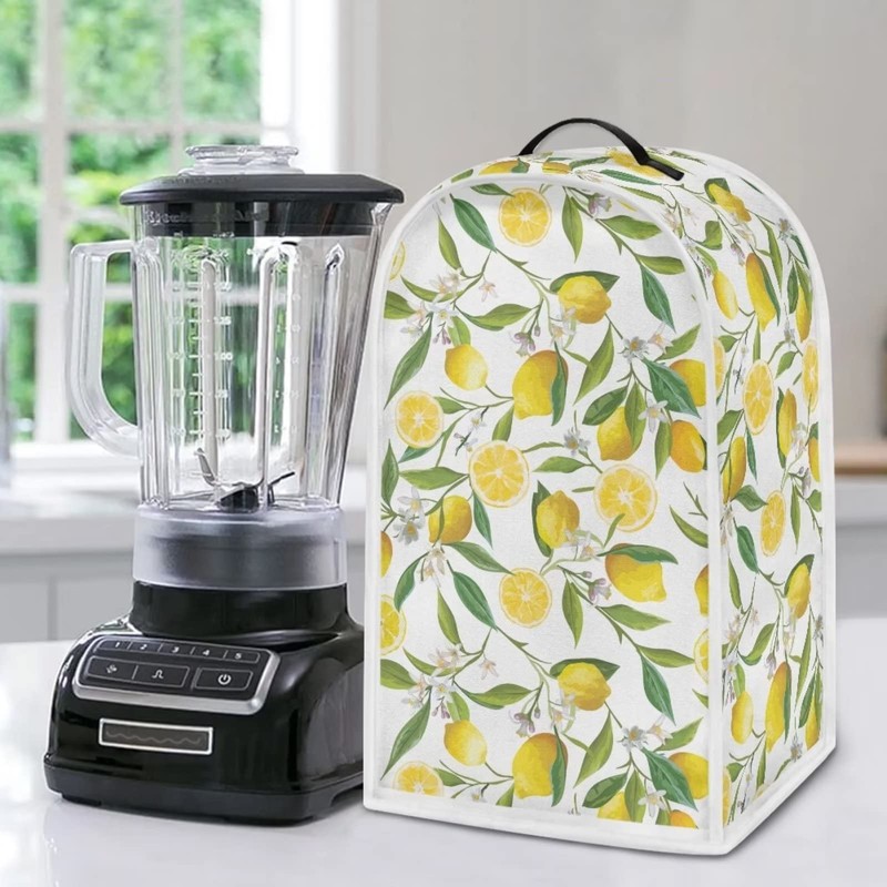 HUISEFOR Lemon Print Blender Covers Kitchen Food Processor Covers with