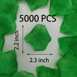 ATFL 0.9LB Green Silk Rose Petals, 5000 Pcs Flower Petals for Wedding, 2.3'' Faux Green Rose Pedals for Wedding,Artificial Fake Faux Rose Pedals for Romantic Night for Her Set,Process.