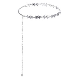 Silver Star Chain Belt For Women Y2k Metal Waist Chain Belt With Adjustable Star Accents Perfect For Dresses Formal Wear Jeans Casual Pants Girls Gifts And Body Jewelry