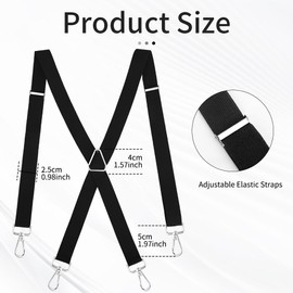 KEAHND Black Men's Straps Stretchy Straps Wedding Shirt Braces Adjustable Straps Slings, black