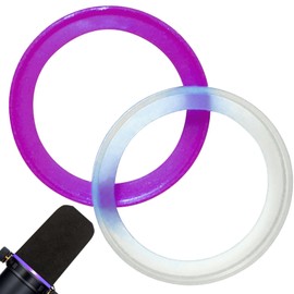 RhymKawa SM7b Pop Filter Retaining Ring for Shuer SM7B, SM7dB Microphone Foam Windscreen Accessories, Custom Identifier 2 Pack (Violet Glowing)