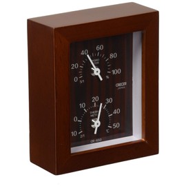 クレセル 天然木 温度計・湿度計 CR-650C