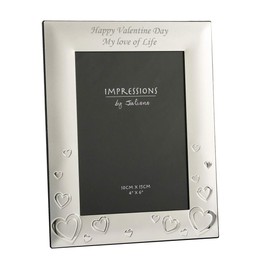 Silver Plated Hearts Design Photo Frame