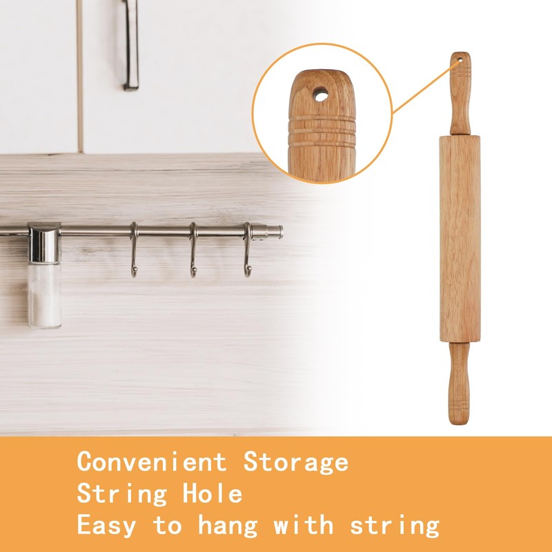 GreatChef Wood Rolling Pin for Baking & Dough, Non-stick Roller