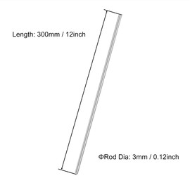 VictorsHome 3mm x 300mm 304 Stainless Steel Round Rod, Metal Solid Shaft Rods Lathe Bar Stock for DIY Crafts Model Car Helicopter Airplane 10pcs