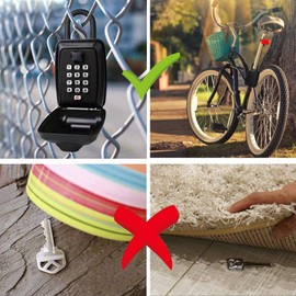 Key Box, Key Sharing Box, Key Storage Box, Small Storage, Button Type, 12-Digit PIN Number, Forged with Reinforced Alloy, Key Storage, Security Function, Key Sharing, Entryway, Warehouse, No