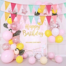 Nutabevr Pack of 3 Outdoor Bunting, 12 m, 36 Flags Imitation Linen Bunting, Indoor Decoration, Reusable Bunting Garland, Multicoloured Bunting for Birthday Party, Children's Room, Wedding, Garden