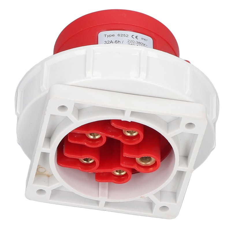 Industrial Socket IP67 Waterproof Aviation Connector 3P+N+E 32A AC 220380V
