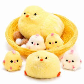 Cute Chick Squeeze Toy Set with Nest – Soft Sensory Stress Relief Play for Kids, Classroom, Travel and Gift Fun