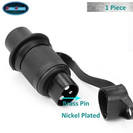DARKGUARD 1 x 3-Pin Plug 12 V Tractor, Trailer Plug 3-Pin 12 V 24 V, Flat Connector, DIN 9680, Adapter Three-Pole Plug 12 V, Suitable for Car, Truck, Agricultural Boat (Plug M1)