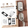 LALAFINA Black Gusset Screw Security Strike Plate Flush Bolt Black
