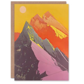 Artery8 Greeting Card Dolomites Mountains Alps Peaks Summer Hike Sun Blank For Him Or Her Art Birthday Card