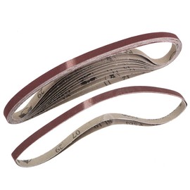 sourcing map 3/8-inch X 21-inch(9mm X 533mm) Sanding Belt 320 Grit Aluminum Oxide 12pcs