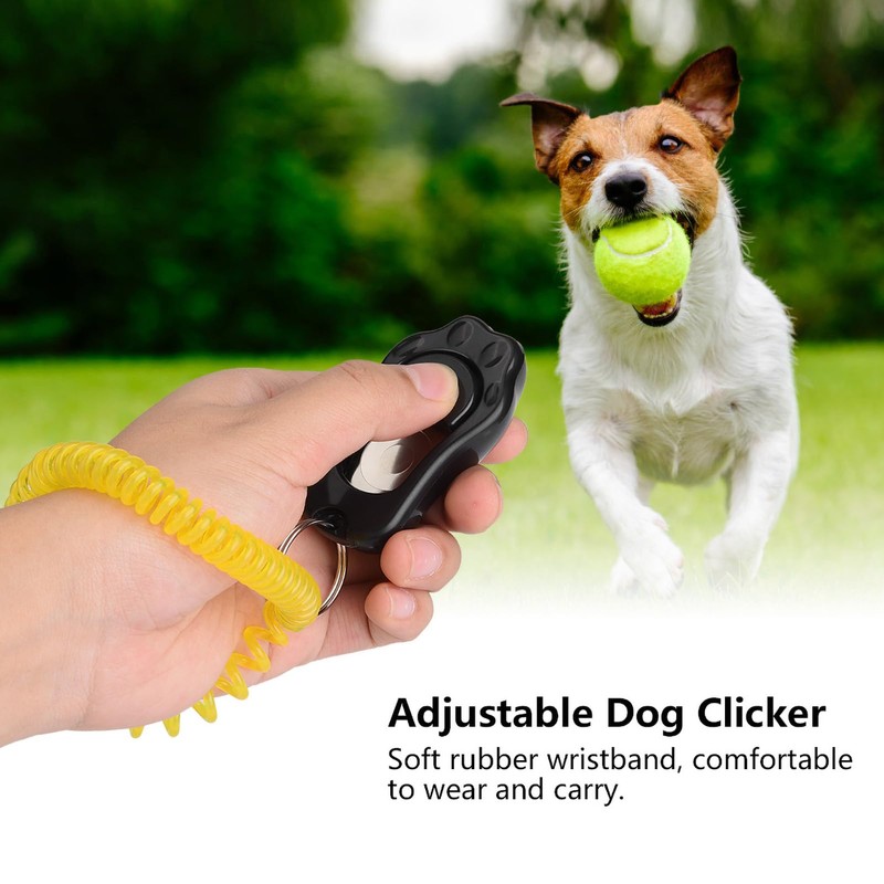 Dog Training Clicker Adjustable 3 Gears Paw Shaped with Wrist