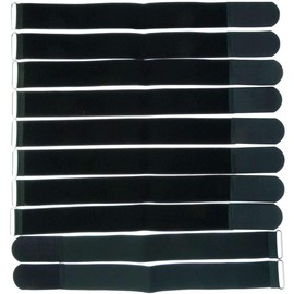 10 x 50 cm x 50 mm Resealable Velcro Cable Ties Black with Metal Eyelet - Cable Velcro Tape 500 mm Reusable