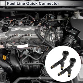 X AUTOHAUX 7/16" Fuel Line Quick Connector ID Hose for 15/32" SAE Male Connector Slanted Tee Seal Fittings Plastic Black 2 Pcs