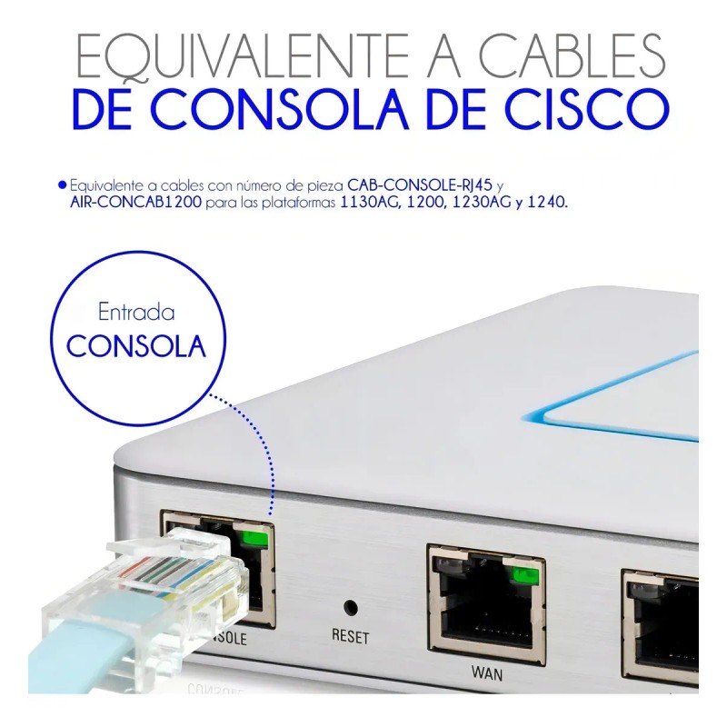 Cable Consola Savefree Rj45 a Db9 Hembra Rs232 Cisco 1.8m