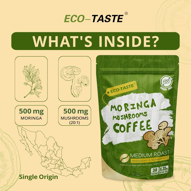 Moringa Mushroom Coffee Infused with Reishi, Moringa & Shiitake -
