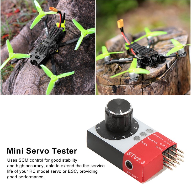 Servo Tester Mini RC Helicopter Servo Tester 4.8V-6.0V STV2.3 ESC