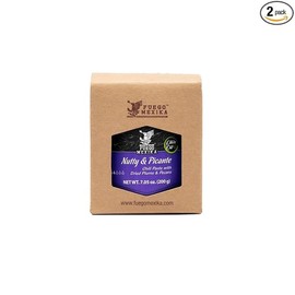 FUEGO MEXIKA® | 2-Pack Nutty & Picante - Gourmet Mexican Chili Paste-Salsa with Dried Plums and Pecans - Blend of Morita & Habanero Chili Peppers, roasted and bathed in virgin Olive Oil - Low-Heat - from Whole Ingredients.