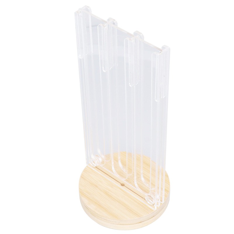 Coffee Capsule Holder Acrylic Bamboo Wood 48 Holes Rotatable Pod