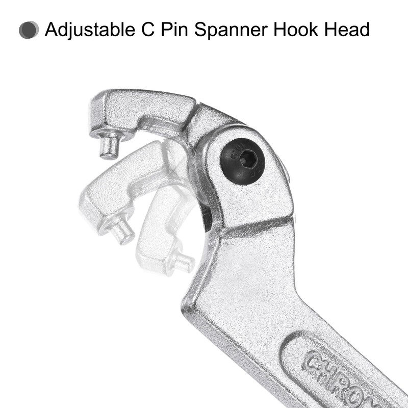 sourcing map 3/4-2"(19-51mm) C Spanner Wrench Adjustable Round Pin Spanner