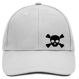 Huuraa Cappy Pirate Skull Unisex Cap with Motif for Buccaneer Gift Idea for Friends and Family, Dark grey/white