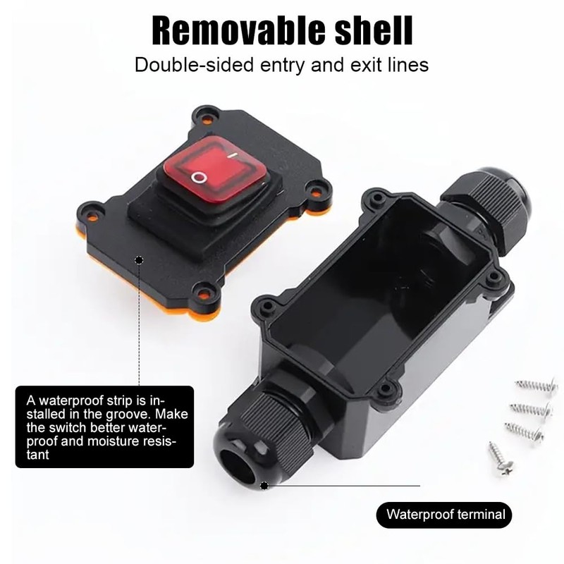 yotutun Waterproof Inline Switch, 20A 12V DC DPST 4-Pin IP67