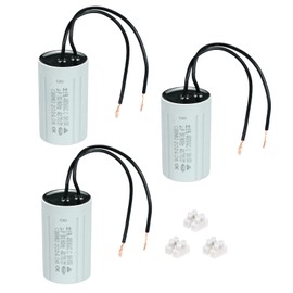 PATIKIL CBB60 8uF Running Capacitors, AC 450V 2 Wires 50/60Hz Cylinder 60x35mm for Water Pumps, Washing Machines Motor Start,3Set
