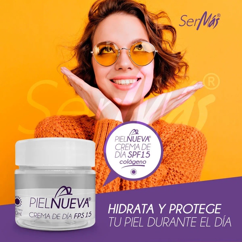 Crema De Día Ser Más FPS 15 Colágeno Ácido Hialurónico