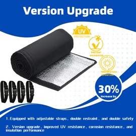 3 Layers HVAC Copper Pipe Insulation Cover+Rolling Strip,72x10.2 Inch 600D Oxford AC Pipe Insulation Covers for Outside,Flexible Copper Line Insulation Sleeve for Central Air Conditioning Mini Splits