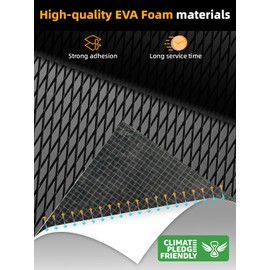 FOCEAN Boat Flooring - EVA Foam Sea Boat Decking Dark Gray Diamond Marine Deck Mats for Bass Boats Pontoon Boats Jon Boats RV Yacht Kayak Floor 47.2''x 15.7''