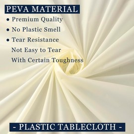 odibo Ivory Tablecloths Plastic 2 Pack Cream Disposable Table Covers 54" x 108" Beige Table Cloths for Parties Birthday Wedding Engagement Bridal Shower Banquet Fits up to 8 Foot Rectangle Tables