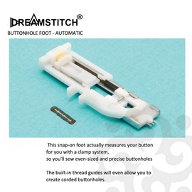 DREAMSTITCH 753801004, BL-ABH Snap On Buttonhole Presser Foot (R) Auto for Babylock,Bernette,Elna,Janome (Newhome),Kenmore,Necchi,Pfaff,Singer,Viking Sewing Machine 753801004