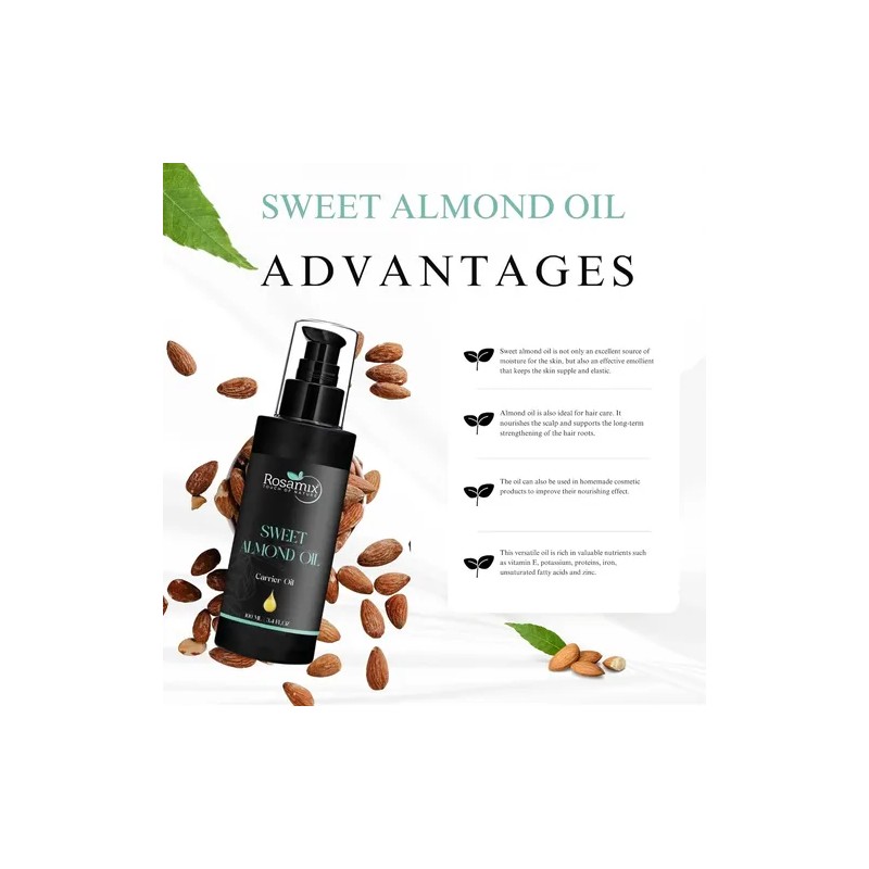 Aceite De Almendra Dulce Prensado En Frío 100% Puro Y